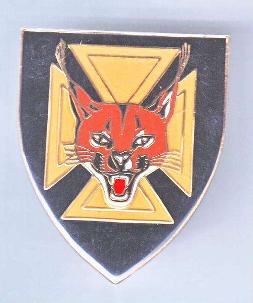 7 SOUTH AFRICAN INFANTRY BATTALION METAL FLASH - FAMOUS ROOIKAT/LYNX
