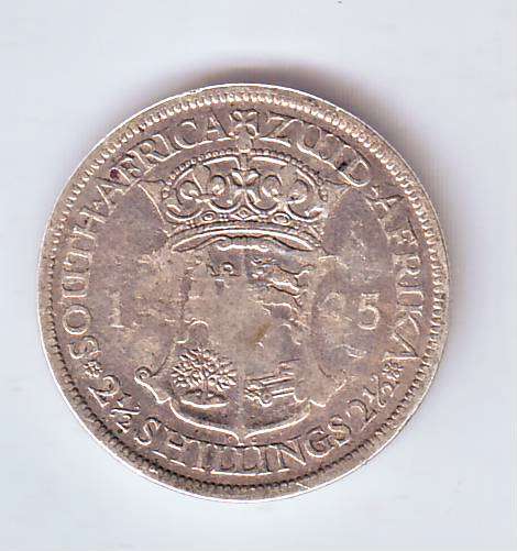 SOUTH AFRICA 2 1/2 SHILLINGS 1925 CAT VALUE F=R1000