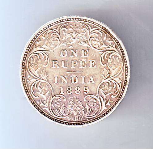 INDIA 1 RUPEE 1889 - SILVER