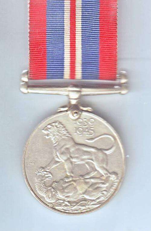 THE WAR MEDAL 1939-1945 WITH RIBBON - N30840 N. NHLAPO(NATIVE)