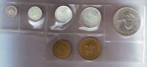 1963 SET 50,20,10,5,2 1/2, 1, 1/2 CENTS SOUTH AFRICA
