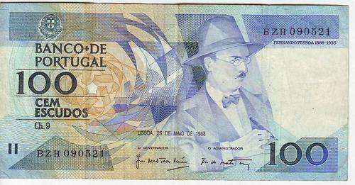 PORTUGAL 100 ESCUDOS 26 MAY 1988