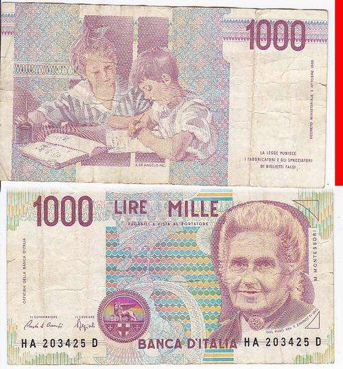 ITALY 1000 LIRE HA 203425 D