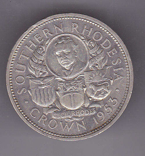 SOUTHERN RHODESIA CROWN SILVER 1953