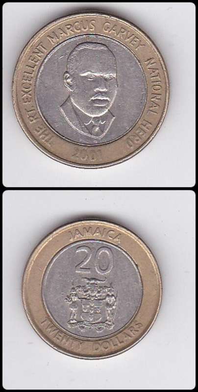 JAMAICA 20 DOLLARS 2001