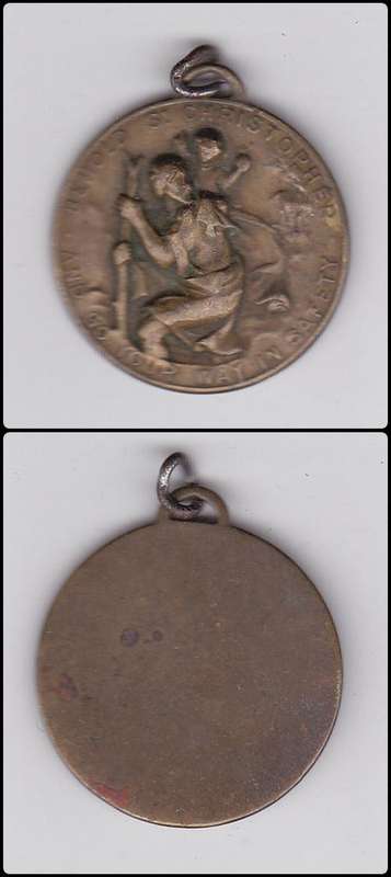 ST CHRISTOPHER MEDALLION 31MM BRASS