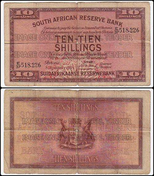 TEN SHILLINGS J.POSTMUS E37 518,226 8 SEPTEMBER 1938 ONLY ISSUE