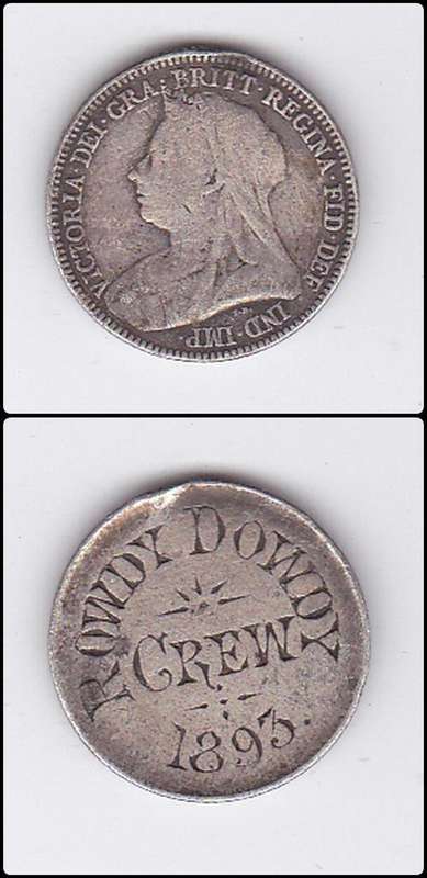 GREAT BRITAIN  SIX PENCE ENGRAVED - ROWDY DOWDY CREW - 1893