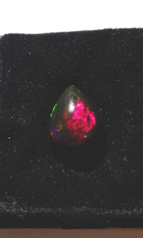 1.71ct 100% REAL *AMAZING* Natural BLACK OPAL *RED/GREEN/ORANGE FLASHES*