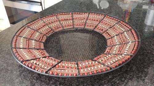 TRADITIONAL AFRICAN BEADED METAL FRUIT BOWL ***HANDMADE***