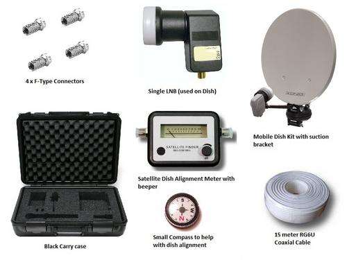 Mobile / Portable Camping Satellite Dish Kit ideal for travelling