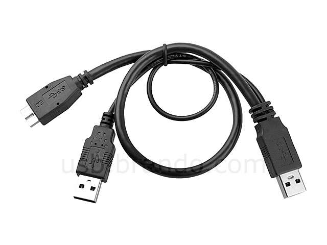 1 Meter Y-type USB 3.0 Superspeed cable 2 x USB 3.0 Type A Male to USB 3.0 Micro Type B Male