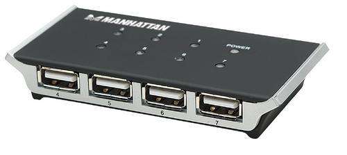 Hi-Speed USB Hub 7 Ports, Dual Power, Color: Black