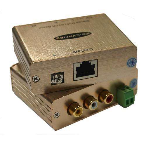 Composite/ RCA(Yellow White Red) Balun Extender 305 Meter with IR pass-throught
