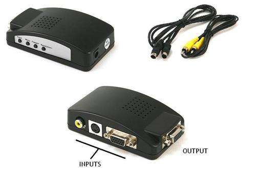 Composite (Yellow) RCA to VGA Converter (Connect standard AV / RCA player to PC Screen)