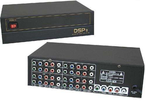 1 X 8 (8-Way) Component / YPbPr Splitter (Powered from 220v socket) with Stereo RCA audio splitting