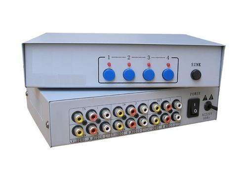4 X 2 (4 inputs, 2 outputs) Composite / Splitter Combo - AV Selector Switch / Splitter - IR remote