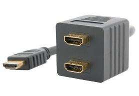 Video Splitter / Selector - Male HDMI to HDMI Female X 2 (Gold Plated)