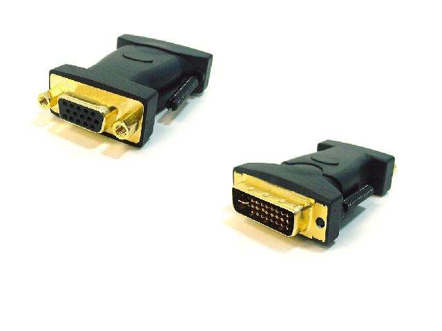 Male Dual Link DVI-A (DVI-I Port) to VGA-HD15 Female Adapter (Gold Plated)