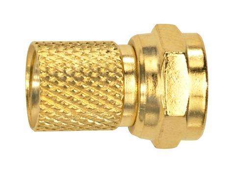 Twist-On F-Type / F-Connector (For use with RG6U cables) - Gold Plated