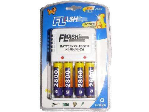 2800 mAh AA Rechargeable batteries with charger (AAA, AA or 9v charger) - Includes 4 x AA Batteries