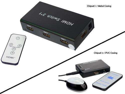 3x1 (3 input ports) HDMI Switch with built-in Equalizer & IR Remote Control - HDCP 1.2, HDMI v1.3