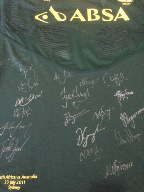 Springbok Players issue jersey 2011 Signed No 25  (SA vs Aus 23/07/2011)