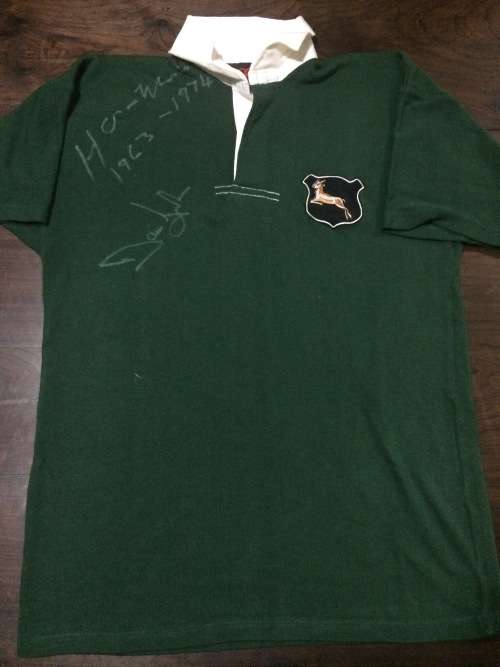 Springbok Rugby Jersey 1906 Replica Signed by Danie Gerber and Hannes Marais