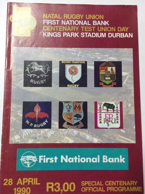 Natal Centenary Test Union Day 28/04/1990