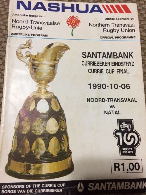 Currie Cup Final 1990 NTVL vs Natal