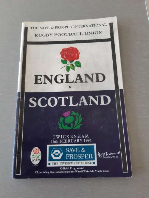 Programme - England vs Scotland - 16.02.91