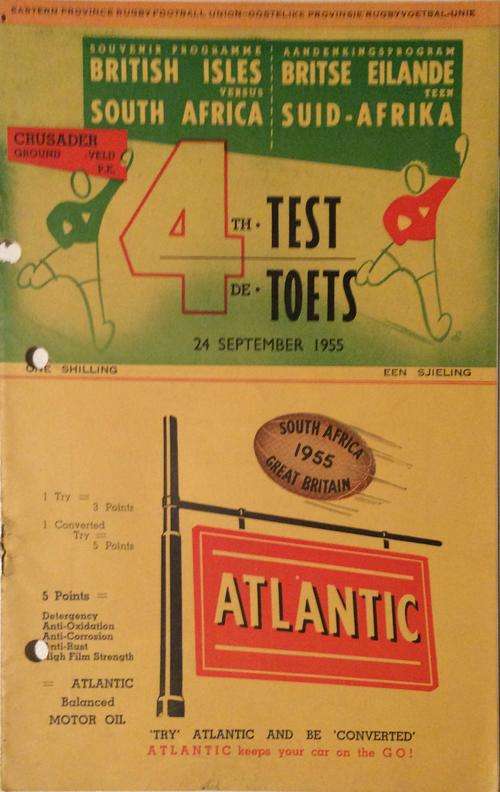 British Isles vs South Africa 24 Sept 1955 programme