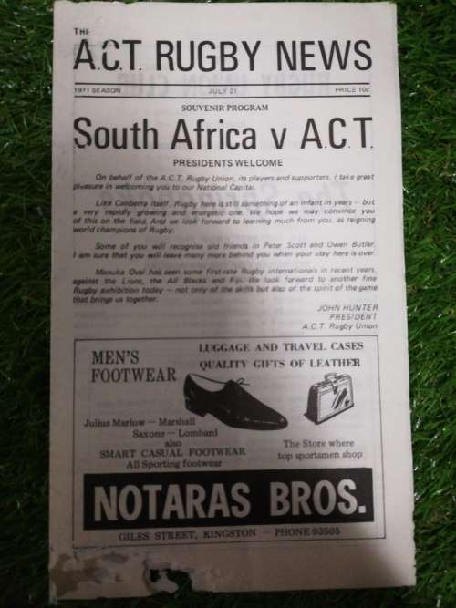 South Africa vs ACT 21 July 1971