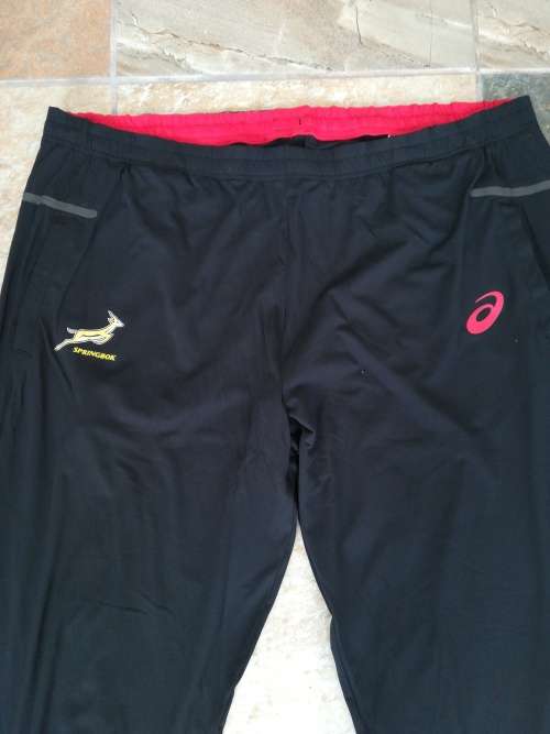 Springbok Asics Players track pants Size XXXXL red and black