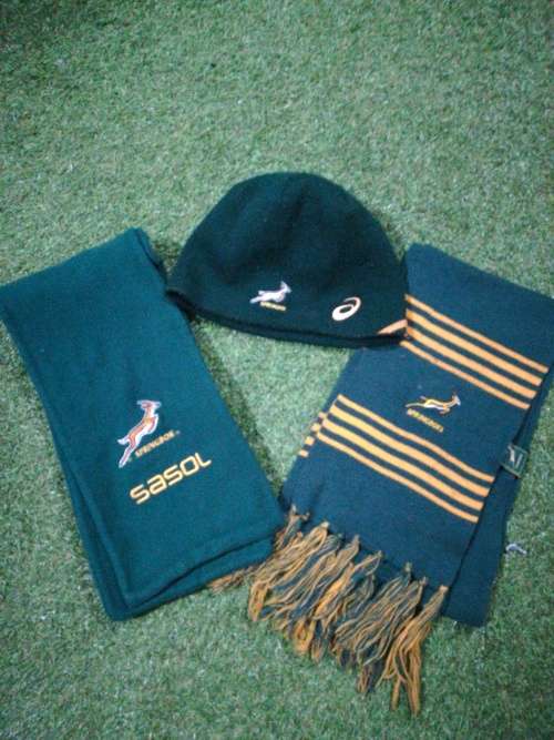 Springbok Players beanie plus 2 scarfs