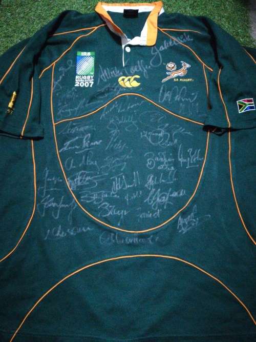 Springbok RWC 2007 signed jersey signed by World Champions!!! Size XL