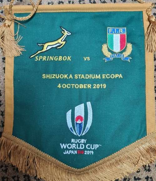 RWC 2019 players pennant Springboks vs Italy Rare!!