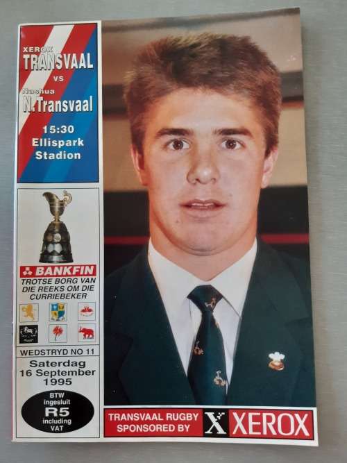 Programme - Transvaal vs N. Transvaal - 16 September 1995