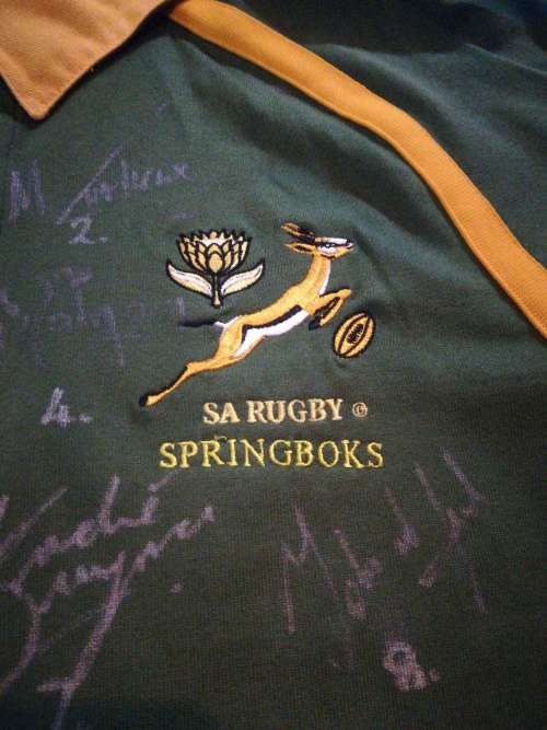Springbok Rugby Jersey "Charles" SA vs France 10/11/2001 no 10 Braam van Straaten Rare!!!!