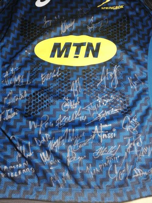 Springbok Players Practice Jersey Signed by 2021 Lions Series Squad