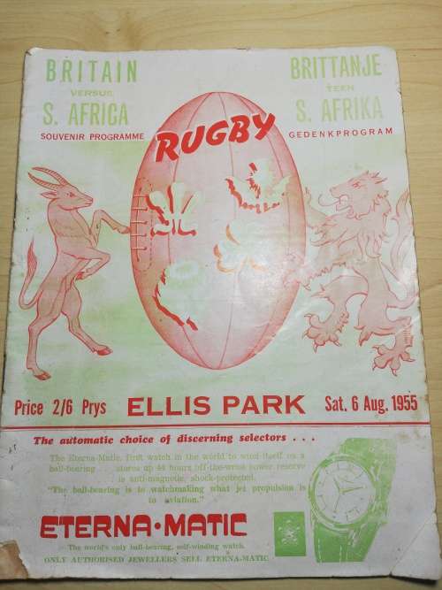 South Africa vs British Lions 06 August 1955 Match Programme!!