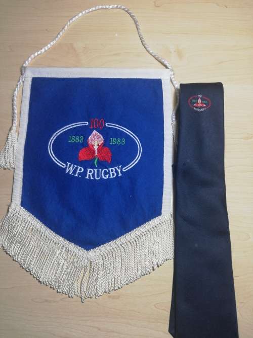WP Rugby 100 Year Pennant with matching tie.