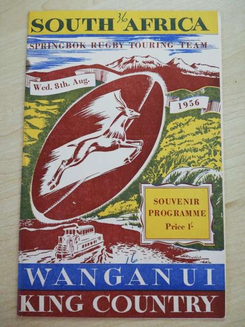 South Africa vs Wanganui King Country 08.08.1956 programme