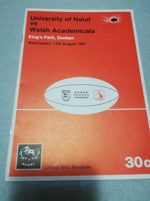 University of Natal vs Welsh Academicals 12.08.1981