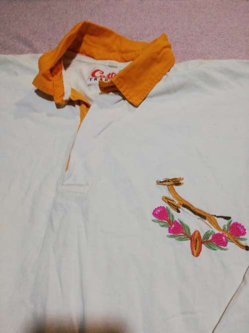 Vintage Springbok Rugby Jersey White Size XL