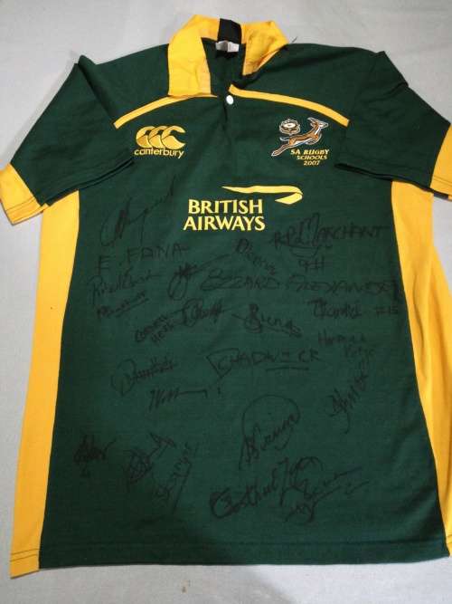 SA Rugby Schools 2007 Players Issue Match Jersey Signed Size XXL