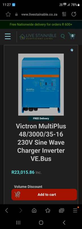 Victron Multiplus 3Kva 48v Inverter & Charger