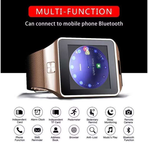 DZ09 Smart Watch Support SIM Card Multiple Languages Touchscreen Bluetooth Sports Fitness Tracker Ca