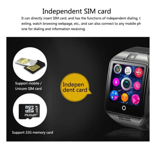 New Digital Touch Smart watch clock Q18 SmartWatch Support Sim TF Card Phone Call Push Message Camer