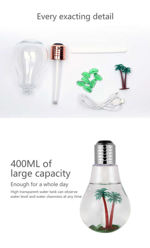 Colorful Bulb Humidifier Car Atomizer Mini USB Humidifier Suitable for Car Home